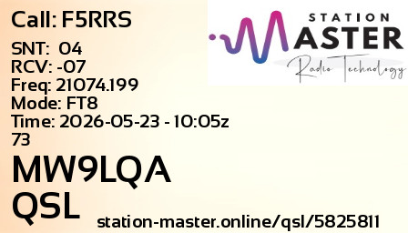 QSL Card for MW9LQA QSO with F5RRS