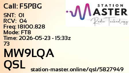 QSL Card for MW9LQA QSO with F5PBG