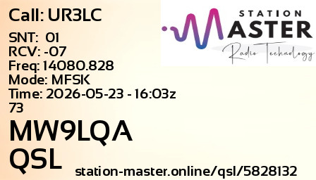 QSL Card for MW9LQA QSO with UR3LC