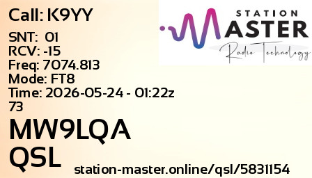 QSL Card for MW9LQA QSO with K9YY