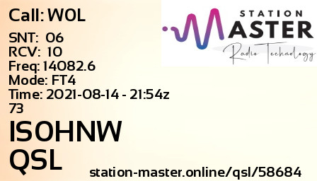 QSL Card for IS0HNW QSO with W0L