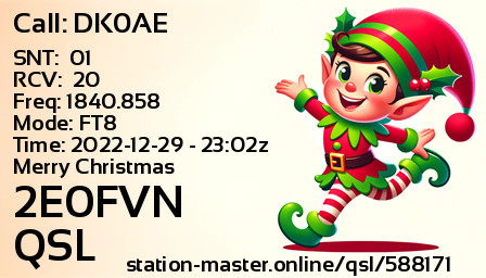 QSL Card for 2E0FVN QSO with DK0AE