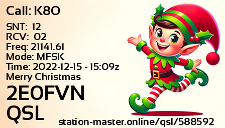 QSL Card for 2E0FVN QSO with K8O