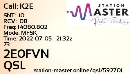 QSL Card for 2E0FVN QSO with K2E