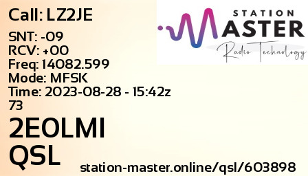 QSL Card for 2E0LMI QSO with LZ2JE