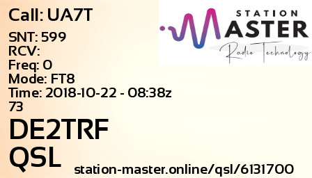 QSL Card for DE2TRF QSO with UA7T
