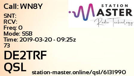 QSL Card for DE2TRF QSO with WN8Y