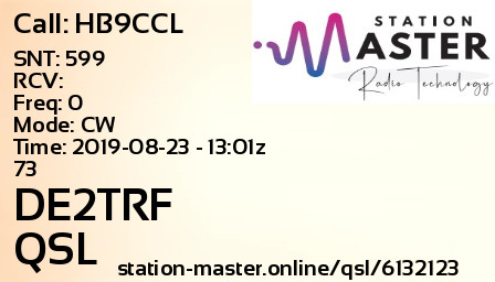 QSL Card for DE2TRF QSO with HB9CCL