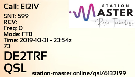 QSL Card for DE2TRF QSO with EI2IV