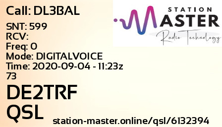 QSL Card for DE2TRF QSO with DL3BAL