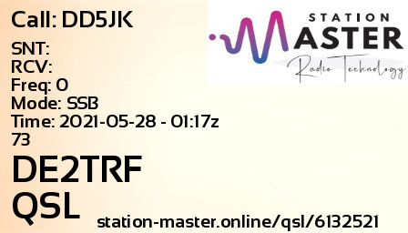 QSL Card for DE2TRF QSO with DD5JK