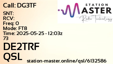 QSL Card for DE2TRF QSO with DG3TF