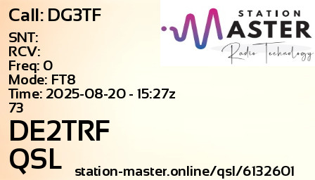 QSL Card for DE2TRF QSO with DG3TF