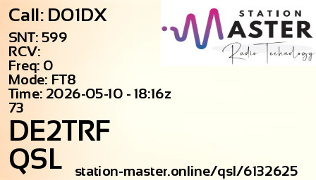 QSL Card for DE2TRF QSO with DO1DX