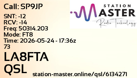 QSL Card for LA8FTA QSO with SP9JP