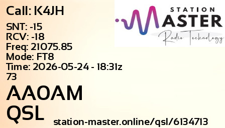 QSL Card for AA0AM QSO with K4JH