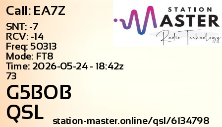 QSL Card for G5BOB QSO with EA7Z