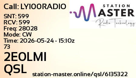 QSL Card for 2E0LMI QSO with LY100RADIO