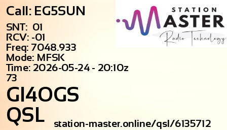 QSL Card for GI4OGS QSO with EG5SUN