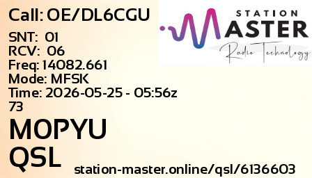QSL Card for M0PYU QSO with OE/DL6CGU