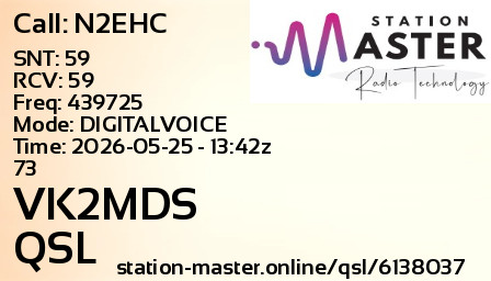 QSL Card for VK2MDS QSO with N2EHC