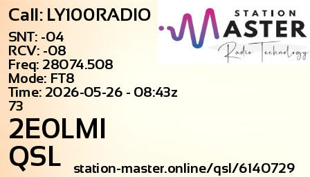 QSL Card for 2E0LMI QSO with LY100RADIO