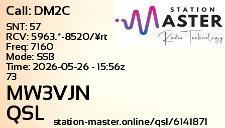 QSL Card for MW3VJN QSO with DM2C