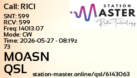 QSL Card for M0ASN QSO with R1CI