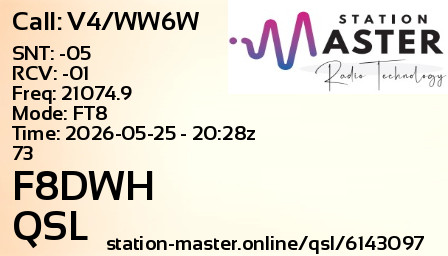 QSL Card for F8DWH QSO with V4/WW6W