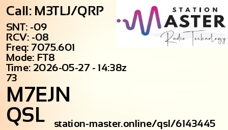 QSL Card for M7EJN QSO with M3TLJ/QRP