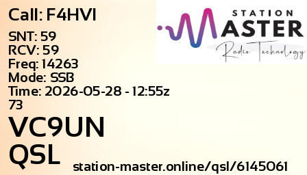 QSL Card for VC9UN QSO with F4HVI