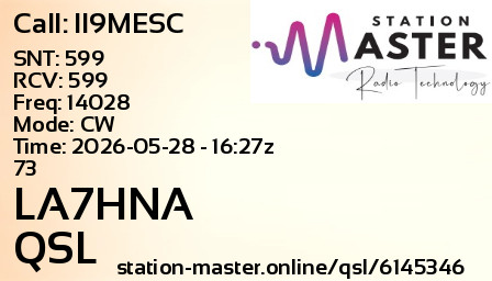 QSL Card for LA7HNA QSO with II9MESC