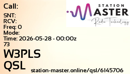 QSL Card for W3PLS QSO with 