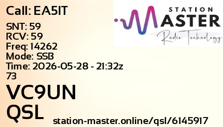 QSL Card for VC9UN QSO with EA5IT