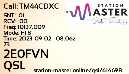 QSL Card for 2E0FVN QSO with TM44CDXC