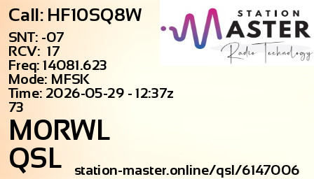 QSL Card for M0RWL QSO with HF10SQ8W