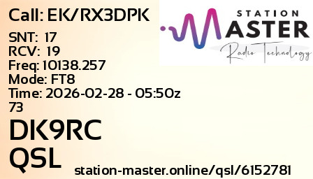 QSL Card for DK9RC QSO with EK/RX3DPK