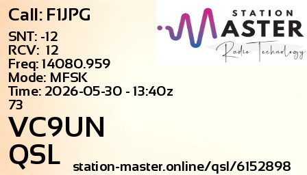 QSL Card for VC9UN QSO with F1JPG