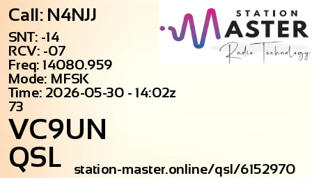 QSL Card for VC9UN QSO with N4NJJ
