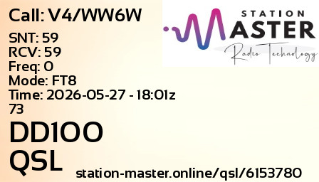 QSL Card for DD1OO QSO with V4/WW6W