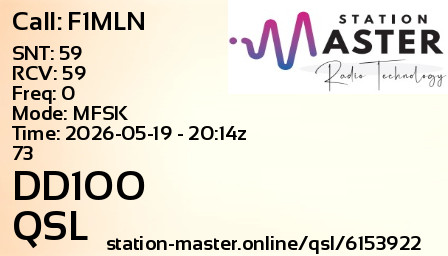 QSL Card for DD1OO QSO with F1MLN