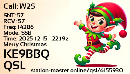 QSL Card for KE9BBQ QSO with W2S