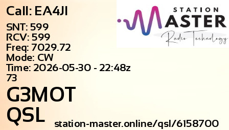 QSL Card for G3MOT QSO with EA4JI