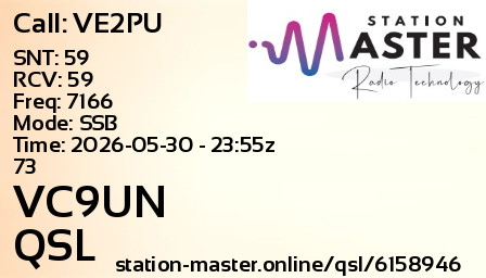 QSL Card for VC9UN QSO with VE2PU