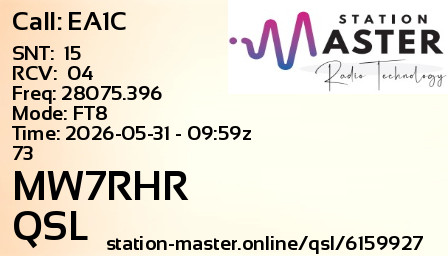 QSL Card for MW7RHR QSO with EA1C