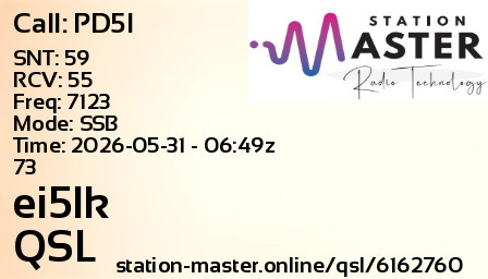 QSL Card for ei5lk QSO with PD5I