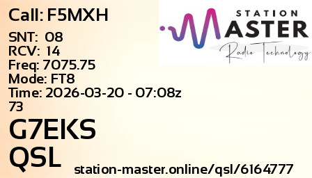 QSL Card for G7EKS QSO with F5MXH
