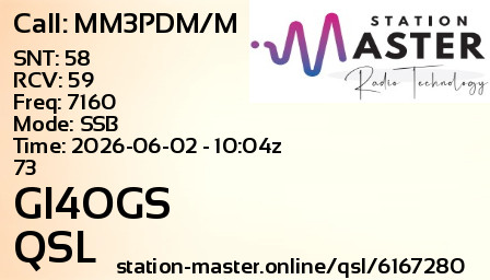 QSL Card for GI4OGS QSO with MM3PDM/M