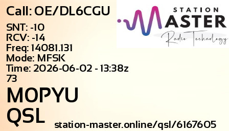 QSL Card for M0PYU QSO with OE/DL6CGU