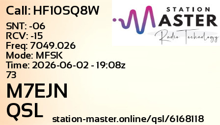 QSL Card for M7EJN QSO with HF10SQ8W